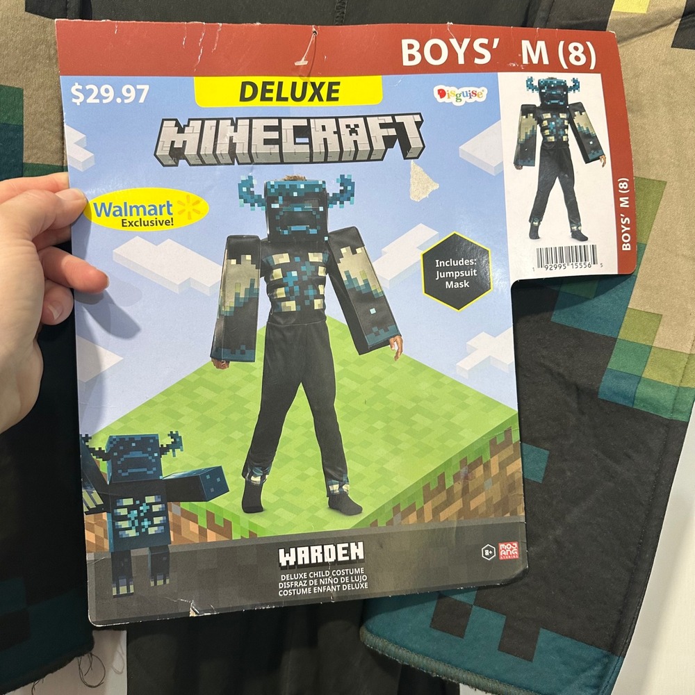 Disguise Minecraft Warden Deluxe Child Costume Boys M 8 Jumpsuit Mask Walmart